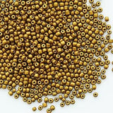 Bulk 4mm Matte Golden Seed Beads for Jewelry Making 200 Grams About 3380 pcs,6/0 Glass Craft Beads for Making Earrings, Bracelet