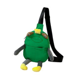 Zoomella Frog Crossbody Bag Creative Casual Zipper Closure Animal Shaped Shoulder Bag Green