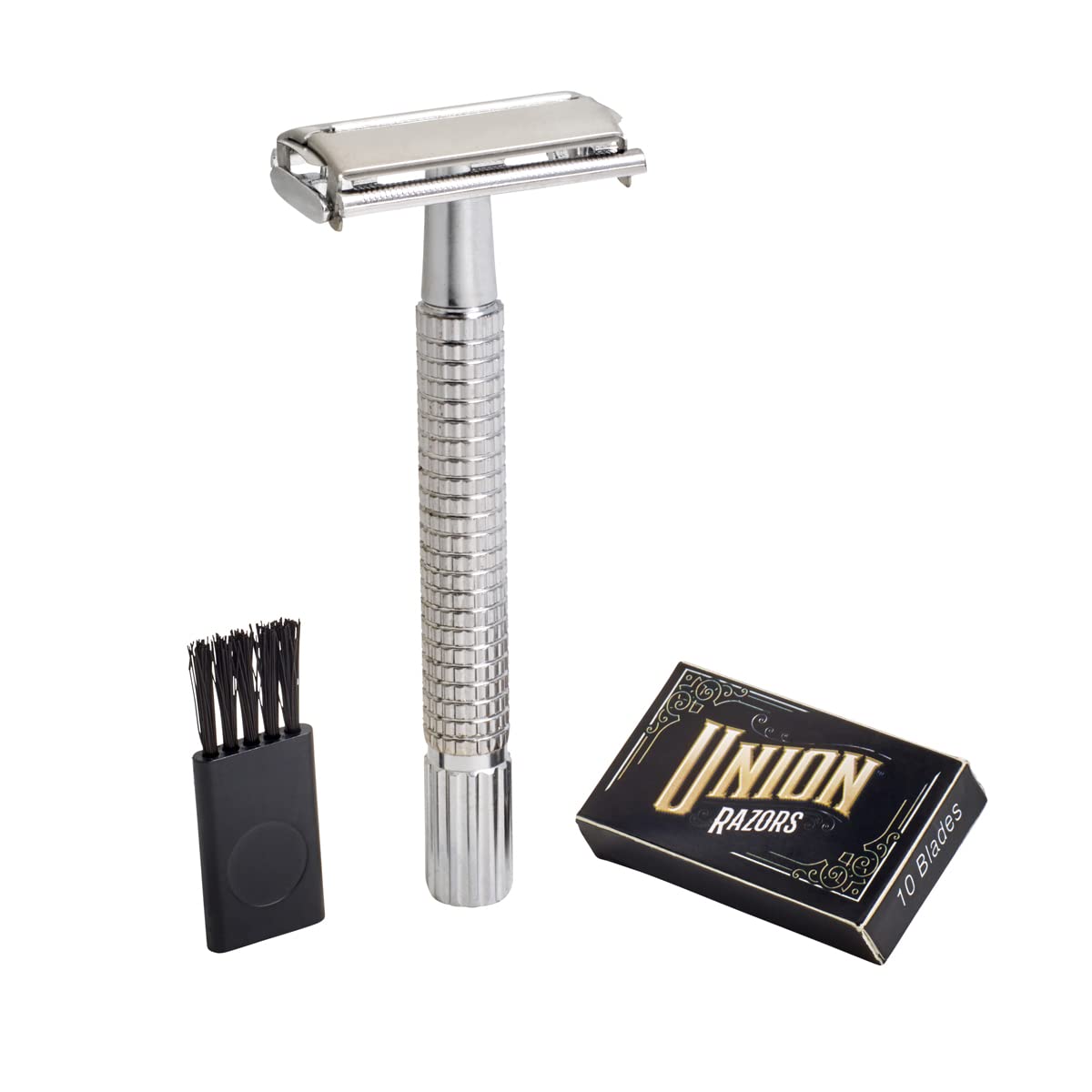 Union Razors Rz1 German Razor Set 3-Piece Mens Razor Grooming Kit Replacement Blades And Brush Mens Shaver Set