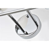 Living District Cordelia 4-Light Iron/Glass Bath Sconce In Chrome/Frosted White