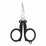 Folding Scissors Small Size Cute Black Handle Stainless Steel Mini Foldable Scissor Black Painted Compact Pocket Scissors