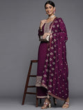 Libas Women'S Silk Blend Kurta Set (33416Oh_Purple_Xs)