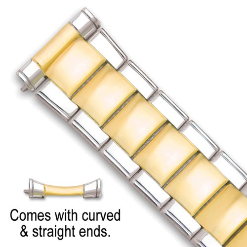 deBeer Oyster Style Link Metal Watch Band - Two Tone - 24mm