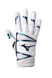 Mizuno F-257 Women's Softball Batting Glove, White-Iridescent, X-Small