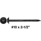 #10 x 2-1/2 Round Washer Head Truss Head Screw. Torx/Star Drive Head Wood Screws. Multipurpose Cabinet, Furniture, Siding an