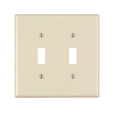 Leviton 80509A 2Gang Toggle Device Switch Wallplate, Midway Size, Almond