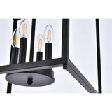Living District Janet 4-Light Mid-Century Metal Pendant In Black