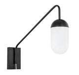 Living District Kace 1-Light Glass & Metal Wall Sconce In Black/Frosted White