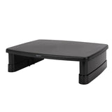 Amazon Basics Height Adjustable Rectangular Computer Monitor Riser Desk Stand with Storage for Reduced Neck Strain - Fits Monito