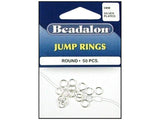 Beadalon Jump Rings, O.D. 6 mm / .236 in, I.D. 4.1mm / .162 in, Wire Diameter Approx. 20Ga, Silver Plated, 50 pc