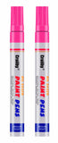 Pink Paint Markers, 2 Pack Oil-Based Waterproof Quick Dry Permanent Paint Pen Set for Rocks Painting, Wood, Fabric, Plastic, Can