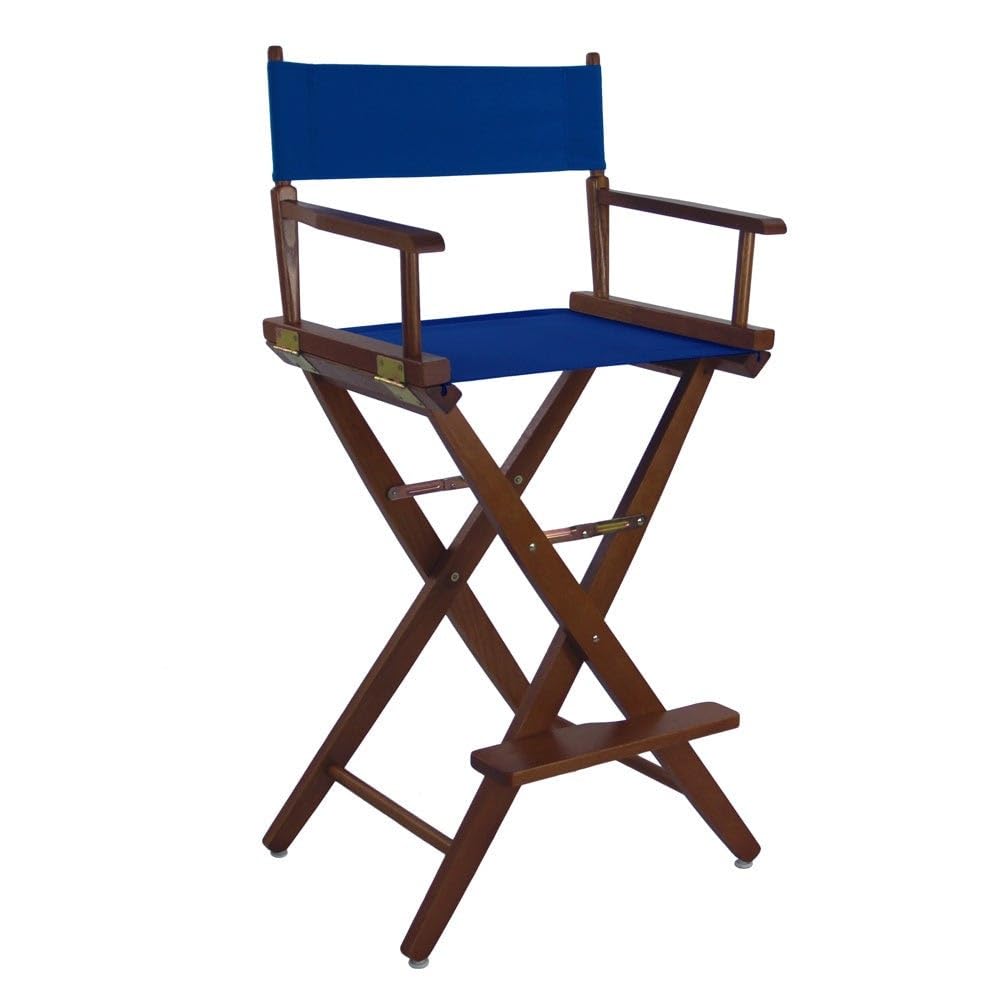 American Trails Extra-Wide Premium 30' Director'S Chair Mission Oak Frame With Royal Blue Canvas, Bar Height