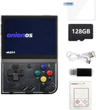Marryoo MIYOO Mini Plus 128GB Onion OS Preinstalled Retro Portable Handheld 3.5inches IPS Screen Game Console Miyoo Mini+ Console Compatible with Onion OS (Black Transparent)