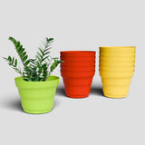 Yuccabe Italia Shera Ring 10 Inch Round Plastic Flower Pot Pack Of 12 Pcs Pots For Plants Plastic Gamley For Home Garden Seedlin
