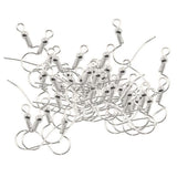 ATORSE 2x25 Pairs Ball & Coil Earring Hook Fish Hook Ear Wire DIY Accs Silver