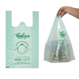 (Large) OrangeBio Certified Home Compostable Shopping Bags, 200ct, 12x 6 x 20 (Extra Thick), Hold 20 lbs, Thank You Bag Grocery 