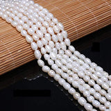 Pearl Beads, Natural Oval Freshwater Cultured White Pearl Loose Beads Quality Rank A for Jewelry Making Charms Necklace as Gift 