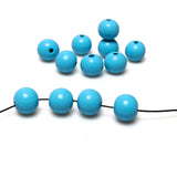 20mm Wooden Beads Sky Blue Round Smooth Wooden Loose Bead with 4mm Hole for Handmade Crafts/Jewelry Making/Home Wall Decor, 40Pc