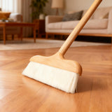 Gloffer Indoor Wood Wool Broom,Ultra Soft Bristles Broom with Long Handle,Sweeping Kitchen Brooms for Home Cleaning,Floor,Office