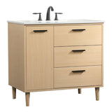 Elegant Decor Baldwin 36 Solid Wood And Mdf Bathroom Vanity In Maple