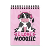 Vprint I Love Moosic Spiral Wiro Unruled Blank Pages Notebook Diary Journal Drawing Book SizeA4(8X11 Inches) (I Love Moosic)