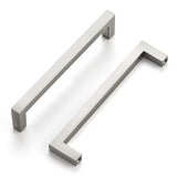 Ravinte 10 Pack Solid Kitchen Cabinet Handles Brushed Nickel Cabinet Pulls Slim Drawer Pulls with 5 Inch Hole Center Square Bar 