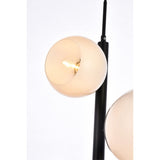 Elegant Lighting Living District Wells 18 Inch Pendant In Black With White Shade