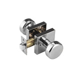 STARPY Polished Chrome Door Knobs with Square Rosette, Interior Door Handles for Bath & Bed, Heavy Duty Door Knob with Lock