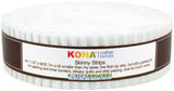 Robert Kaufman SS10240 40 Piece Skinny Strips Kona Cotton Solid Fabric, White , Ash