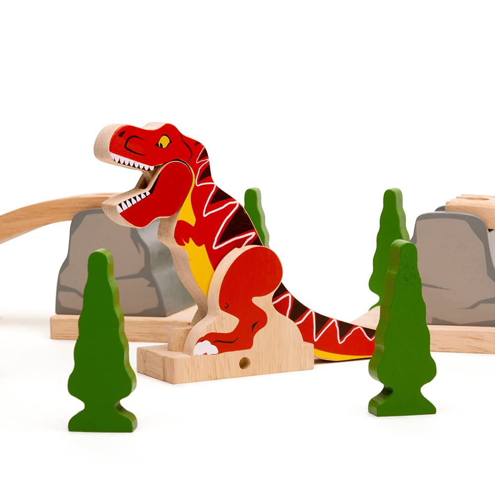 Bigjigs Rail, T-Rex Bursting Bridge, Wooden Toys, Dinosaur Toys, Bigjigs Train Accessories, Dinosaur Track, Wooden Train Sets, T