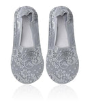Ketkar Womens 1 Pairs No Show Low Cut Cotton Lace Non Slip Socks_Grey