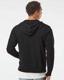 Independent Trading Co. Unisex Heathered French Terry Full-Zip Hooded Sweatshirt - Black, S