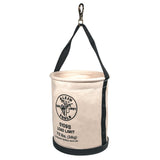 Klein Tools 5109S Canvas Bucket, Straight Wall Tool Bucket Swivel with Swivel Snap, 75Pound Load Rated