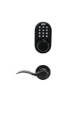 MiLocks Electronic Touchpad Entry Keyless Deadbolt and Passage Lever Combo, Black