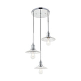 Living District Indoor Modern Home Decorative Bright Ceiling Waltz 3 Light Chrome Pendant