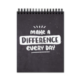 Vprint Make A Difference Every Black Spiral Wiro Unruled Blank Pages Notebook Diary Journal Drawing Book Black Paper A4 (Size 