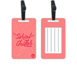Nutcase Designer Luggage Travel Baggage Tags Set Of 2 With Name Card Inside Serial Chiller Pink