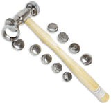 BENCH WIZARD 10 (25.4 cm) Texturing Hammer | 9 Interchangeable Design Heads | Solid Wood Handle | Includes 4 x 4 (10.16 cm x 
