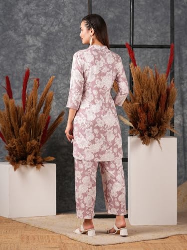 Anni Designer Women'S Cotton Blend Printed Ethnic Co-Ord Set (Dakal Peach-Nw_M_Peach_Medium),Peach,M,Cotton Blend,Classic,Kurta