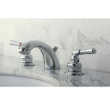 Kingston Brass Kb954 Magellan Ii 4-Inch To 8-Inch Mini Widespread Lavatory Faucet With Metal Lever Handle, Polished Brass, Polis