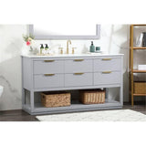 Elegant Decor Larkin 60 Solid Wood Mdf Single Bathroom Vanity In Gray Finish