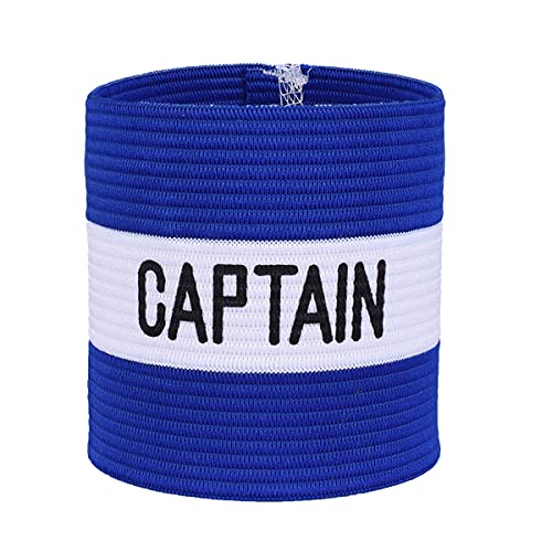 Mezeic classic captains Armband for Soccer Training, Adults Arm Band Elastic captain Armbands Team Sports Accessories - Blue