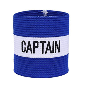 Mezeic classic captains Armband for Soccer Training, Adults Arm Band Elastic captain Armbands Team Sports Accessories - Blue