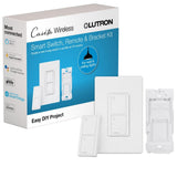 Lutron Caseta Smart Lighting Kit w/ Original Switch, Pico Remote, Wallplate, and More, for Light Bulbs, Works w/ Alexa, Apple Ho
