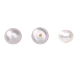 BEADIA Natural Half Drilled Pearl Beads White 7-7.5mm 8pcs AAA Freshwater Cultured Loose Gemstone Beads for DIY Stud Earring Jew