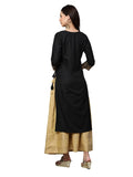 Anni Designer Women'S Rayon Straight Kurta With Skirt (Madam-Jee-Black_L_Black_Large),Black,L,Rayon,Straight,kurta