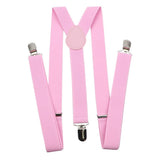 Clothera Adjustable Elastic Y Back Style Slim Suspenders For Men And Women (Pink)