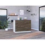 Grecia Kitchen Base Cabinet -Kitchen -White / Dark Walnut