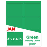JAM PAPER Shipping Address Labels - Large - 3 1/3 x 4 - Green - 120/Pack