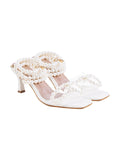 Shoetopia Elegant Pearl-Embellished White Heeled Sandals For Women & Girls /Eu38,White,5,B0F9FMWPVH